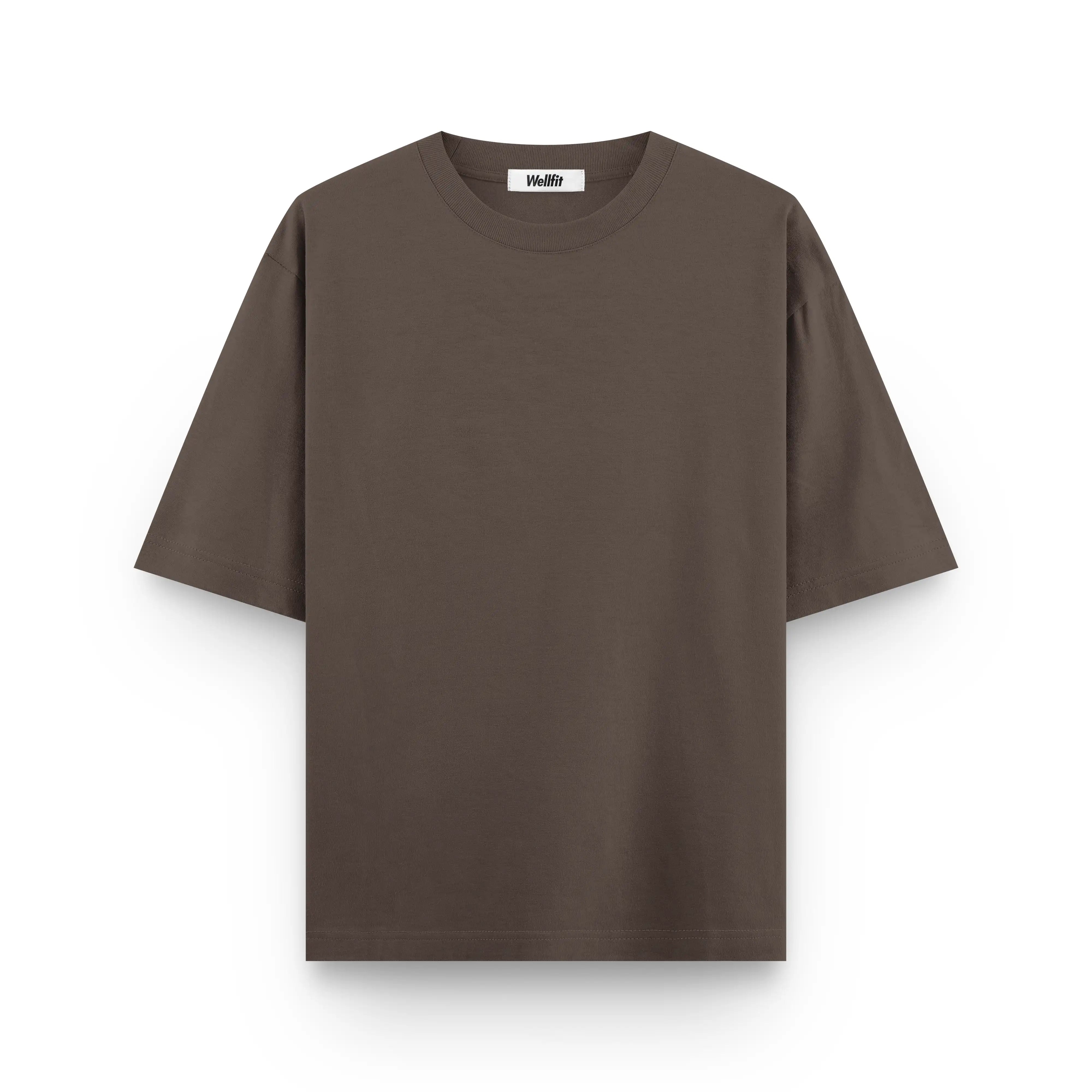 OVERSIZE T-SHIRT WITH ROUND NECK & SHORT SLEEVES FEATURING WIDE NECK RIB