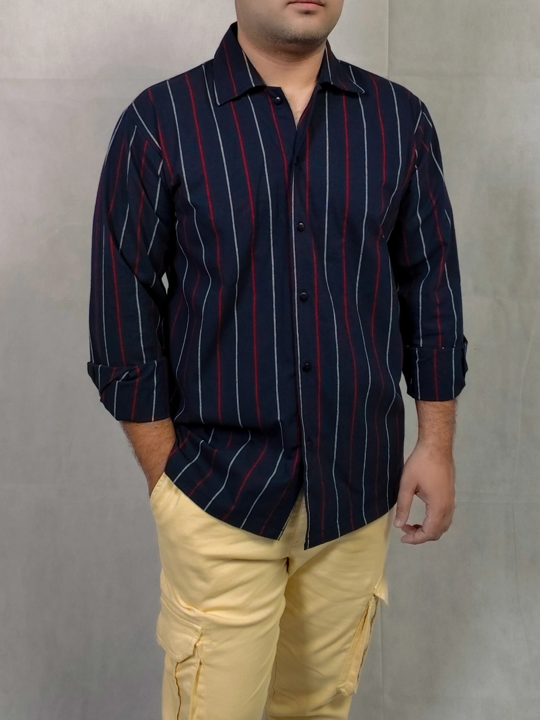 STRIPED FULL SLEEVE CASUAL SHIRT