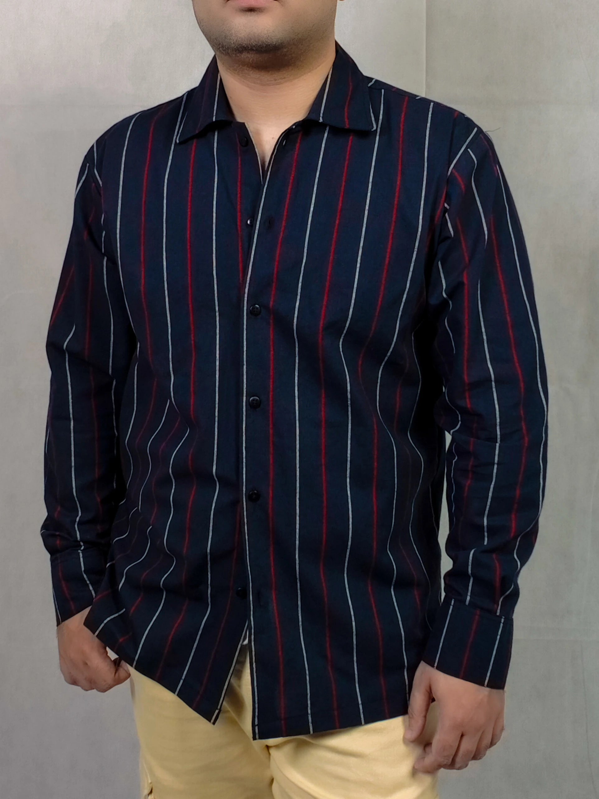 STRIPED FULL SLEEVE CASUAL SHIRT
