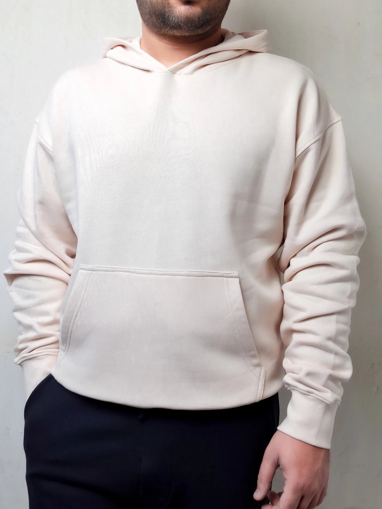 LINEN WHITE OVERSIZE HOODIE